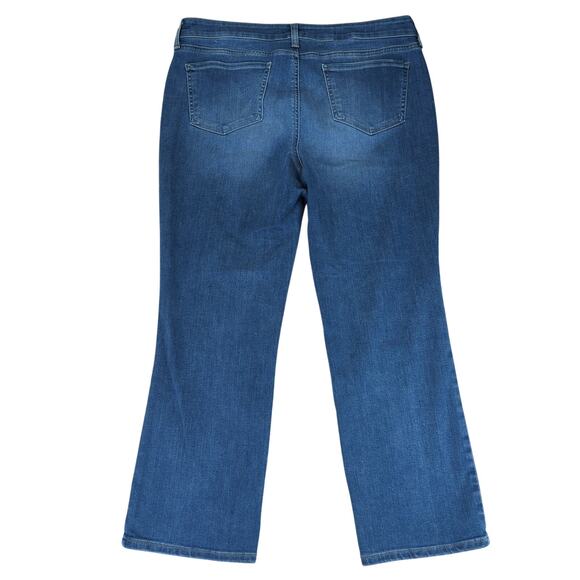 NYDJ Marilyn Straight Leg Jeans Distressed Stretch Women's Size 12 Cropped Sacha - Picture 2 of 9